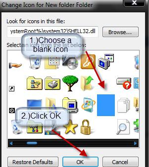 Detalii cu privire la modul de a crea un dosar invizibil în Windows 7