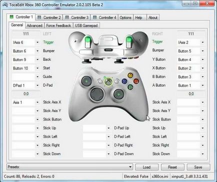 Programul pentru a configura gamepad pe PC