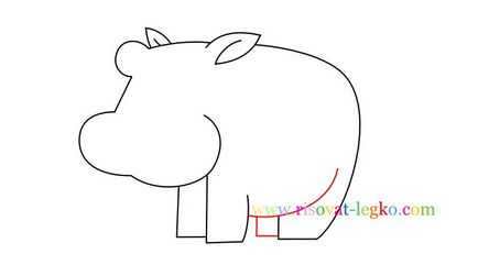 Desen cu copii trage un hipopotam drăguț