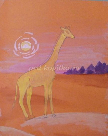 Desen girafa în etape, cu fotografii din dhow grupa pregătitoare