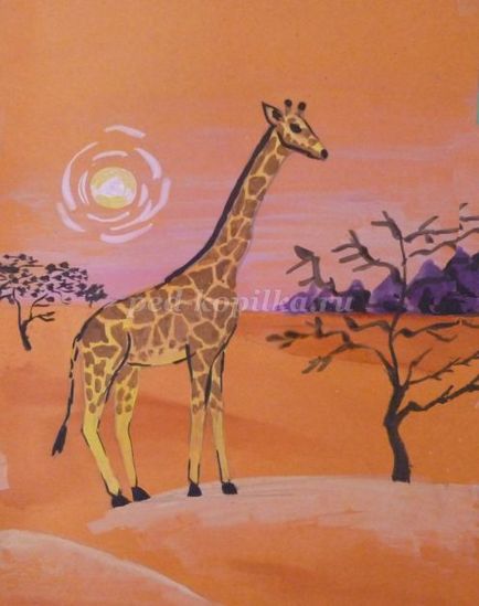 Desen girafa în etape, cu fotografii din dhow grupa pregătitoare