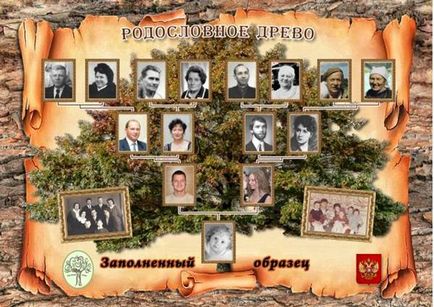 arbore genealogic cu mâinile proprii, fotografii