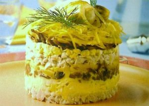 Salata cu ananas și de pui și ciuperci rețete cu fotografii