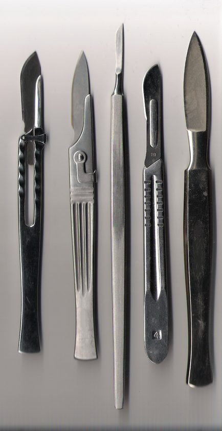 bisturiu chirurgical - tipuri de cuțite, proiectarea și etichetarea lor