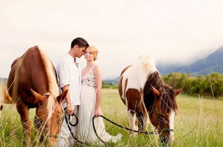 sesiune foto de nunta cu cai