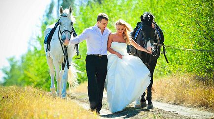sesiune foto de nunta cu cai - ideea de deținere, exemple și fotografii