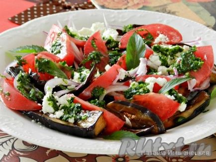 Salata de cald, cu vinete și roșii - pregătirea pas cu pas, cu fotografii