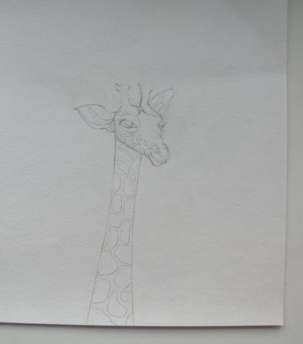 Tutorial cu privire la modul de a desena o girafă acuarelă etape
