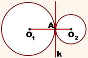 Cum de a găsi punctul de tangență al celor două cercuri