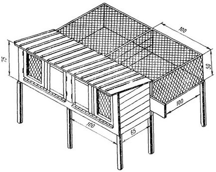 hutches de iepure cu desenul lor mâini