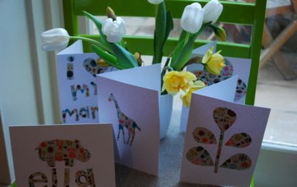 Efectuarea de carduri cu copiii, cărți poștale cu propriile lor mâini