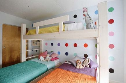 Design de copil pentru trei copii, cum de a decora spațiul și zonarea
