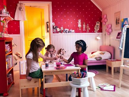 Design de copil pentru trei copii, cum de a decora spațiul și zonarea