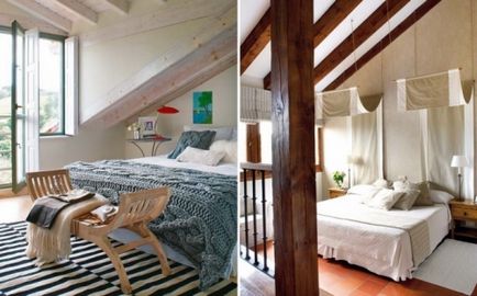 fotografii dormitor design mansardă, idei de design, recomandări, portalul de construcție