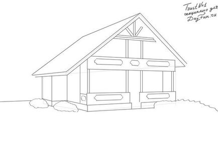 Cum de a desena o casă cu un creion în etape