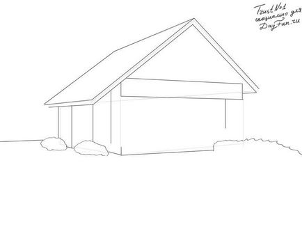 Cum de a desena o casă cu un creion în etape