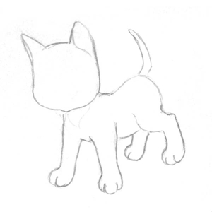 Cum de a desena o pisică în etape diagrame și clipuri video pentru începători