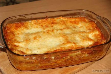 Cum de a găti lasagna cu carne - un pas cu pas video de reteta