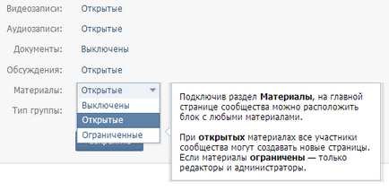 Cum de a crea un meniu în grupul VKontakte