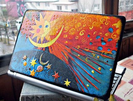 Cum de a decora un notebook cu propriile lor mâini, inspirație on-line