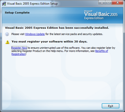 Cum se instalează de bază ediția 2005 Express vizual