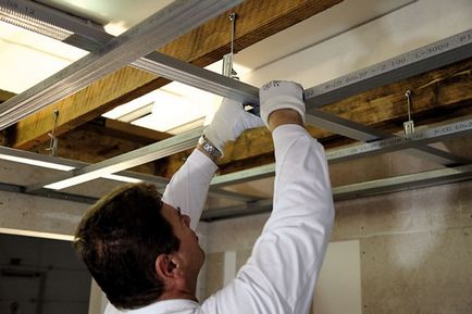 Cadru pentru tipurile de gips-carton tavan și instalare
