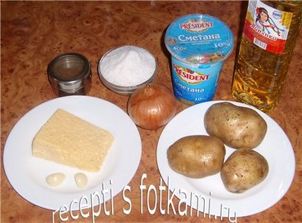 gratinat de cartofi cu cuptor brânză - un pas cu pas reteta fotografii