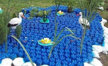 paturi de flori și paturi de flori din sticle de plastic, colecție foto