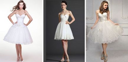 rochii de mireasa scurta 2017 dantelă, luxuriante și cu un tren