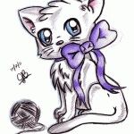 Frumoase poze pisica anime (desene in creion), site-ul „halbă“