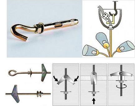 Candelabru Hook - Cum se montează candelabru de tavan, tipurile de cârlige