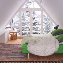 dormitor la mansardă oferă recomandări cu privire la proiectare, fotografie