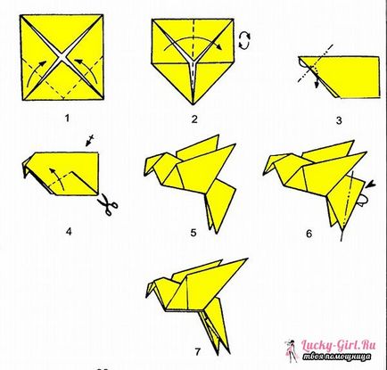 pasăre de hârtie Origami