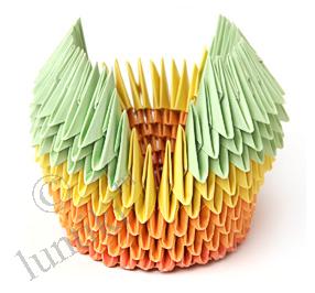 Origami lebădă hârtie - crearea unei lebădă de module triunghiulare