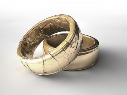 Semne de spargere dacă inelul a salva și de a proteja, sau alte aur, fisurate sau sparte, înnegrite