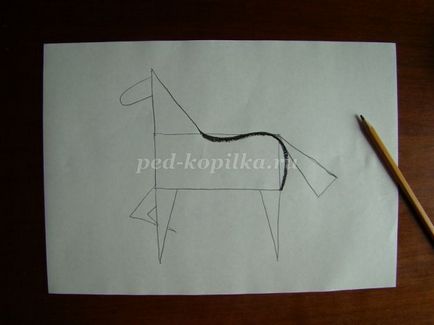 Desen un cal în etape pentru copii
