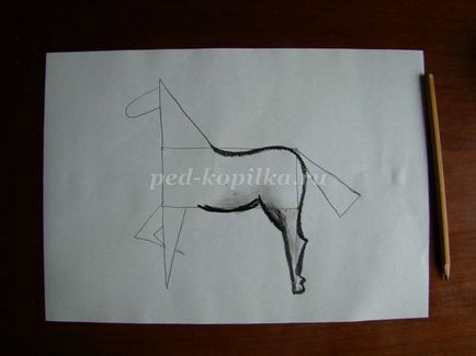 Desen un cal în etape pentru copii