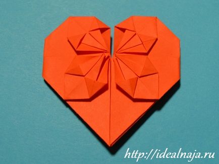simplu inima origami hârtie și diagrame voluminoase și video