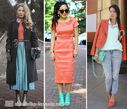 Combinația de culori în haine de coral - imagine, Beauty Box