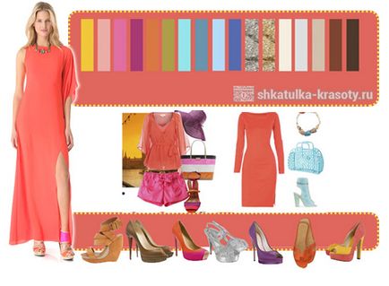 Combinația de culori în haine de coral - imagine, Beauty Box