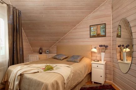 Dormitor în tapet mansardă, planificare, idei de design interior și decorațiuni