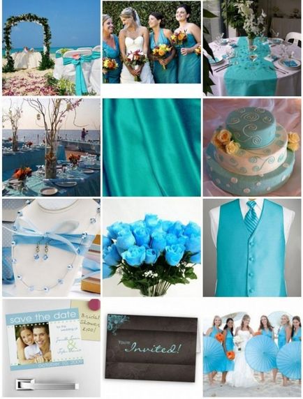 Nunta într-o culoare turcoaz fotografii și idei de design
