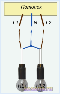 Scheme de conexiuni lustre cu 2, 3, 5 lămpi