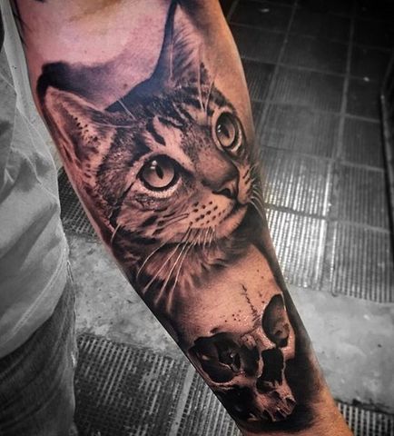 tatuaj Cat pentru femei 100 cele mai frumoase opțiuni pentru a fotografia