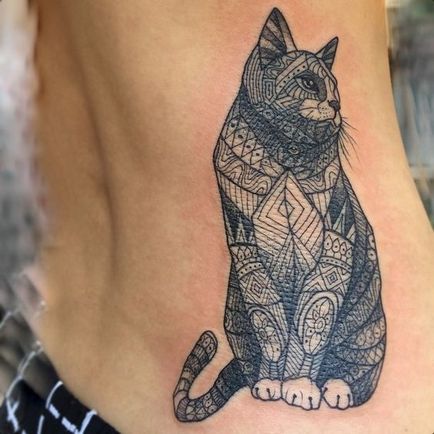 tatuaj Cat pentru femei 100 cele mai frumoase opțiuni pentru a fotografia