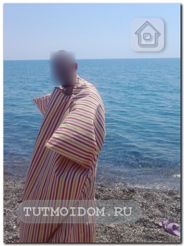 Tutmoydom - Men, magazin - un voal-vestiar pe plajă