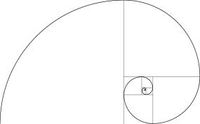 Lume negru-și-alb de spirala spirala lui Fibonacci de aur