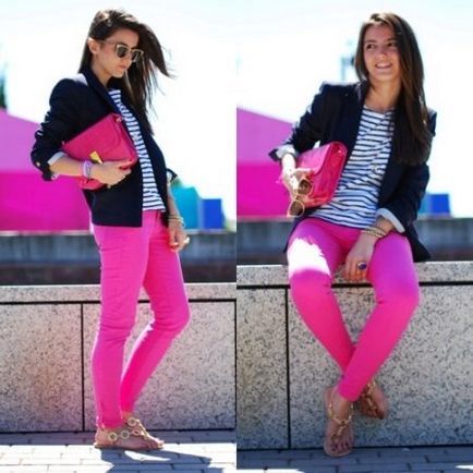 pantaloni colorate (76 poze) ce sa poarte ceea ce stilul dreapta, un design mai bun, arcuri și imagini