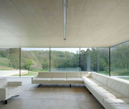 Design interior si camera de zi într-un stil minimalist, aranjament de idei din fotografie