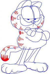 Cum de a desena o pisica Garfield etape creion